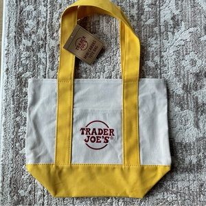 Mini YELLOW Trader Joe's Tote Bag NWT
